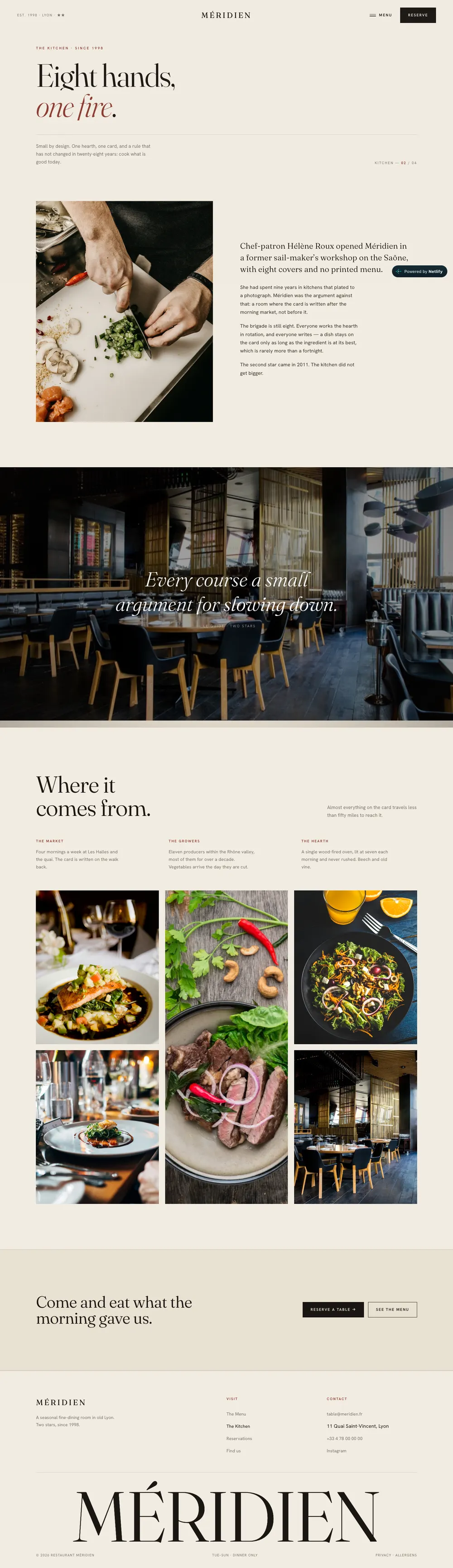 Méridien — Kitchen page