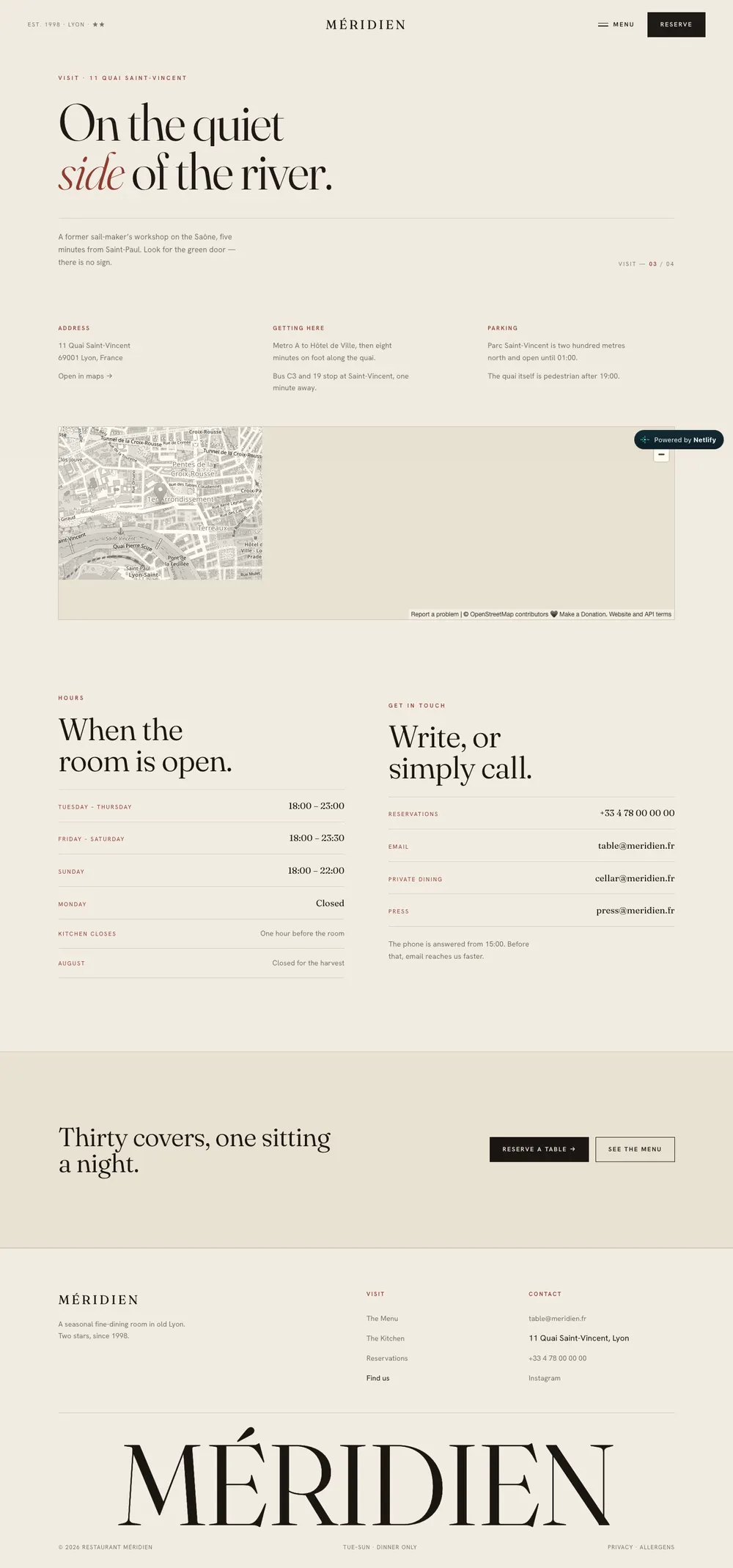 Méridien — Find us page